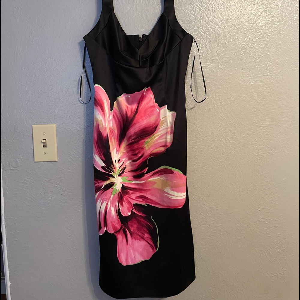 Black dress-satin